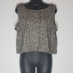 NWT Tahari Levine Black and Beige Textured Tank